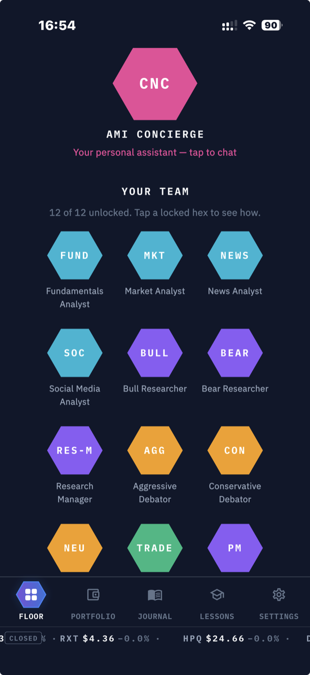 AMI Trade — The Floor: your AMI Concierge and 12-analyst team